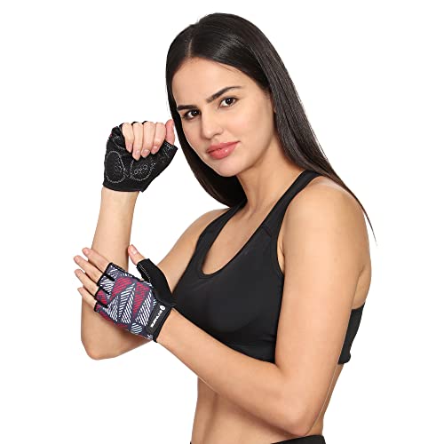 BURNLAB Flex Gym Gloves for Men and Women - Ideal for Weightlifting, Cycling, Crossfit, Offers Good Grip and Soft Padding (White & Pink, X-Large) - Image 3