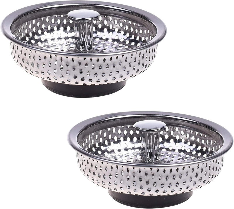 JDYYICZ Pack of 2 Kitchen Sink Drain Strainer Basket and Stopper - Image 1
