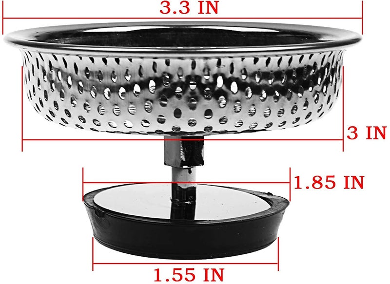 JDYYICZ Pack of 2 Kitchen Sink Drain Strainer Basket and Stopper - Image 2
