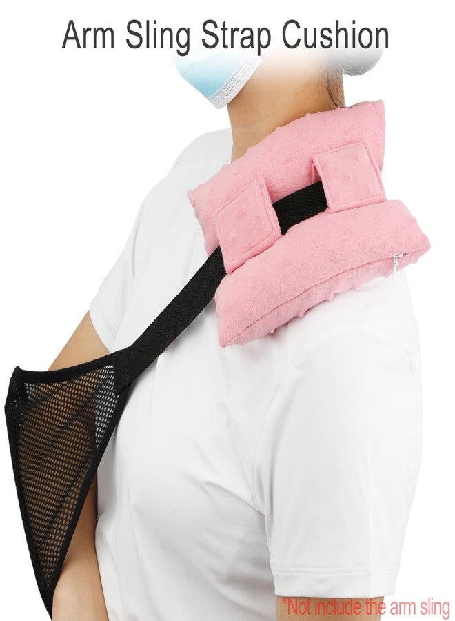 HapiPoppy Neck Pad Strap Cushion for Arm Sling Shoulder Brace Carry Padding Pillow Arm Elbow Wrist Injury Cast Support Arm Sling Strap Cushion for Women Men Minky Dot Coral - Image 2