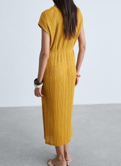 MANGO Casual Belt Pleated Dress  - Image 2