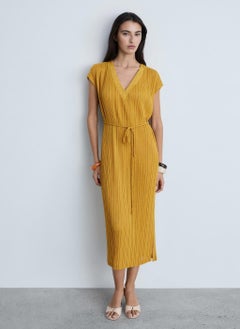 MANGO Casual Belt Pleated Dress  - Image 1
