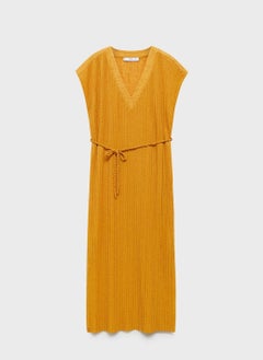 MANGO Casual Belt Pleated Dress  - Image 5
