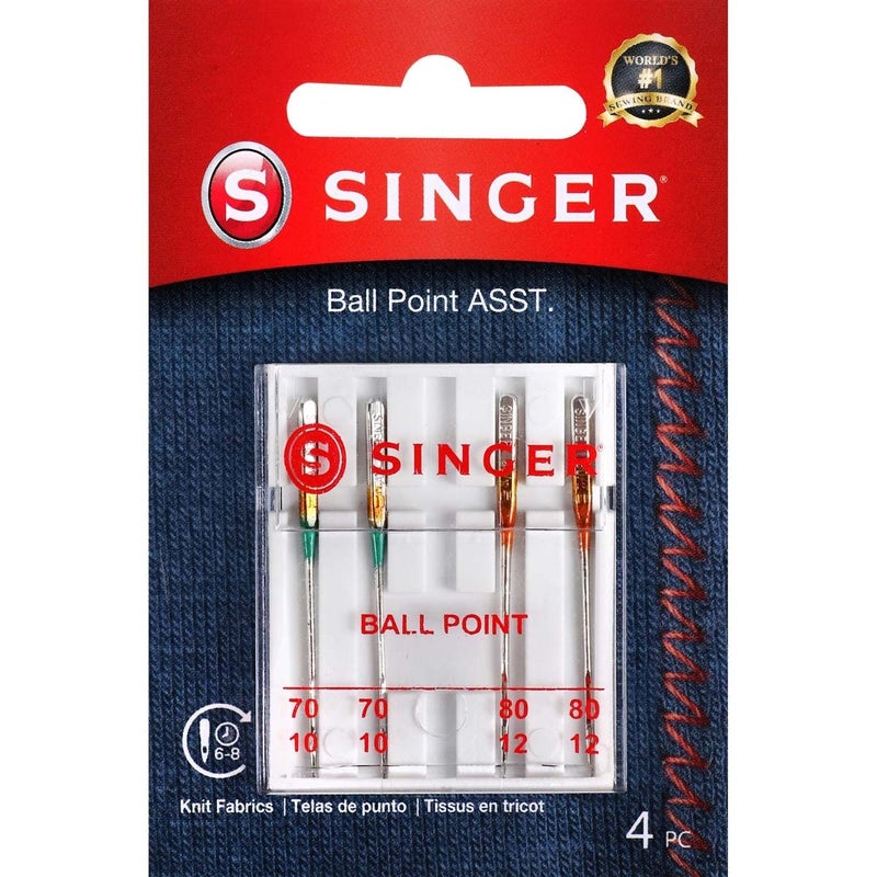 SINGER 4847 Universal Ball Point Machine Needles, Size 70/10, 80/12, 4-Count - Image 1