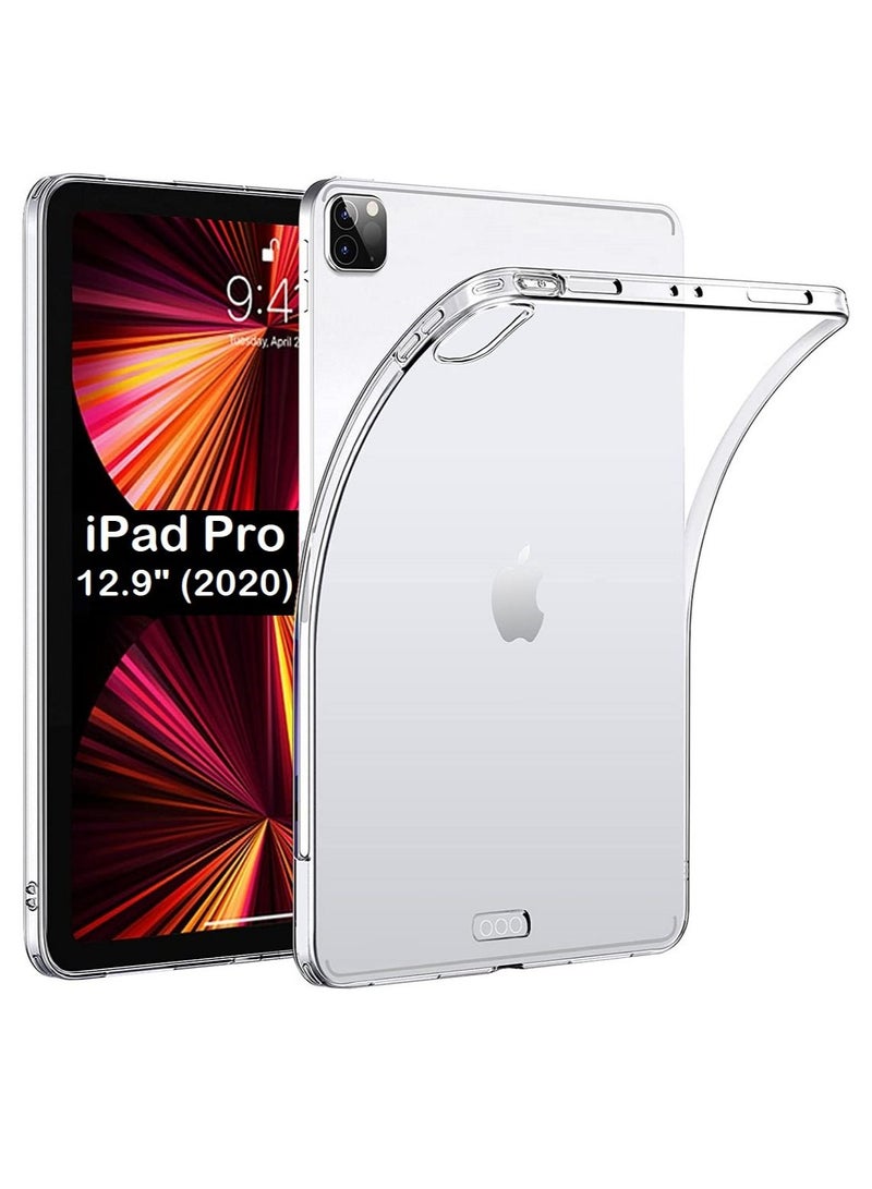 CATANES iPad Pro 12.9-inch 2020 (4th Gen) Case Clear Shock Absorbing Flexible TPU Protective Cover Transparent Slim Case  - Image 1