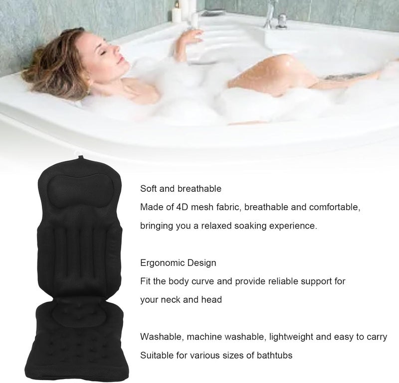 Gulf market standard build Yosoo Health Gear Full Body Bath Pillow, Breathable 4D Mesh Fabric with Ergonomic Support for Neck and Back, Lightweight Bath Tub Pillow for Women and Men, Hand Washable and Machine Washable (Black) Trendy widespread design Budget friendly premium quality Shock rubber edge Classic design alternatives Globally selected raw material Safe silicone build Diverse application fit Efficiency boosted construction Affordable fast purchase options Global standard processed material Storage & transit friendly Natural material Globally trusted quality Budget friendly sizing alternatives User feedback upgraded quality All consumer tier purchase options Labor saving optimized design Protective coating Solid anti-deform All season compatible build Flexible sizing options Moisture wear upgraded quality Trendy versatile build Easy handling optimized design - Image 3