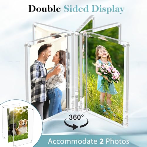 SAMYUCHO 4 Pack Acrylic Magnetic Picture Frame for Refrigerator 4 x 6, Bulk Fridge Magnet Picture Frame, Clear Magnet Photo Frame Holder with Double Sided for Present Home Office School Locker - Image 3