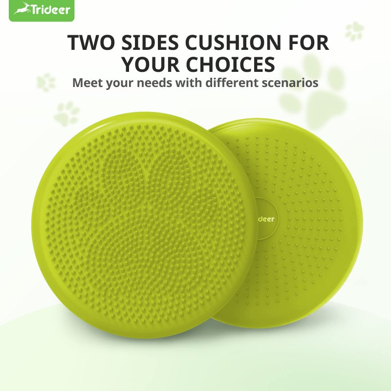 Trideer Trideer Inflated Wobble Cushion - Wiggle Seat for Sensory Kids(Multiple Colors), Balance Disc (Extra Thick), Flexible Seating for All Age (34CM Yellow Green)  - Image 2