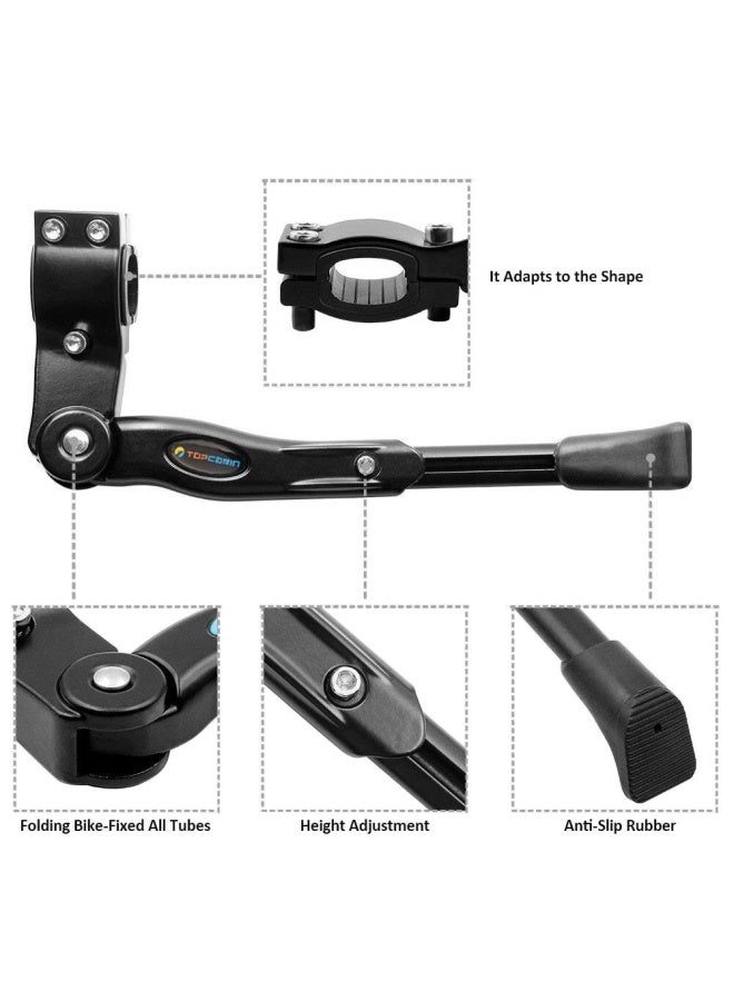 TOPCABIN ToPiecesabin Bike Kickstand Adjustable Aluminium Alloy Bicycle Kickstand Bike Side Kickstand Fit For 22  24  26  28  Mountain Bike 700 Road Bike Bmx Mtb  Black For 22-24-26-27-28 Inch Bike - Image 2