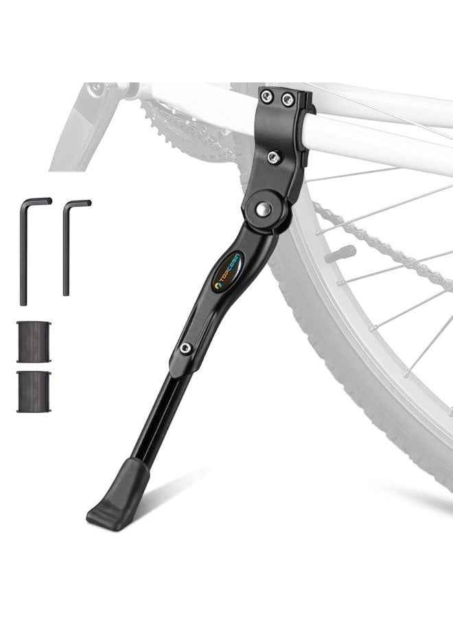 TOPCABIN ToPiecesabin Bike Kickstand Adjustable Aluminium Alloy Bicycle Kickstand Bike Side Kickstand Fit For 22  24  26  28  Mountain Bike 700 Road Bike Bmx Mtb  Black For 22-24-26-27-28 Inch Bike - Image 1