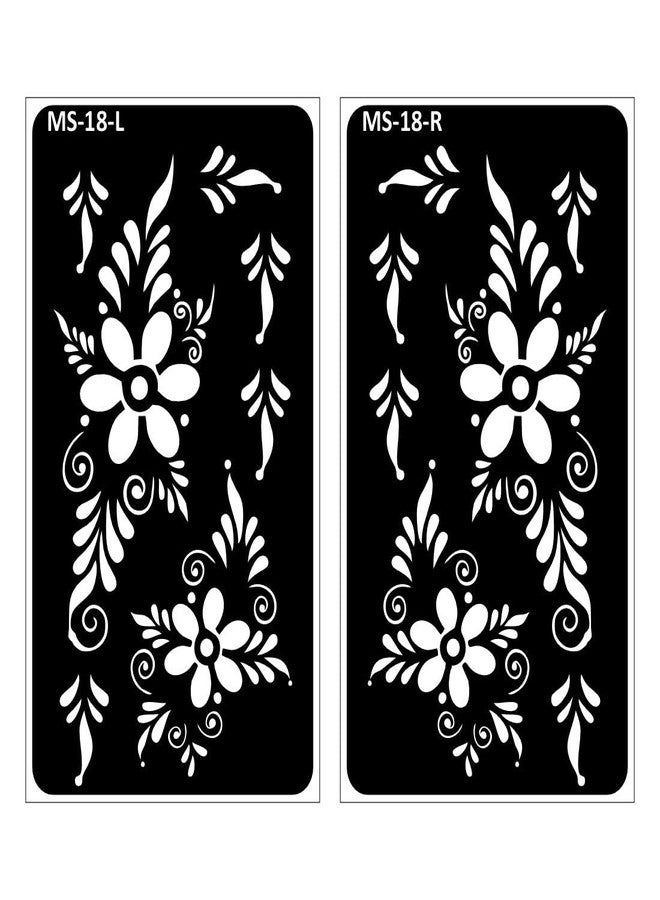 Komstec Arabic Mehndi Stencil Set for Hands and Wedding Function Sticker Henna Mehndi Stencil Sticker for Girl and Women - Image 2
