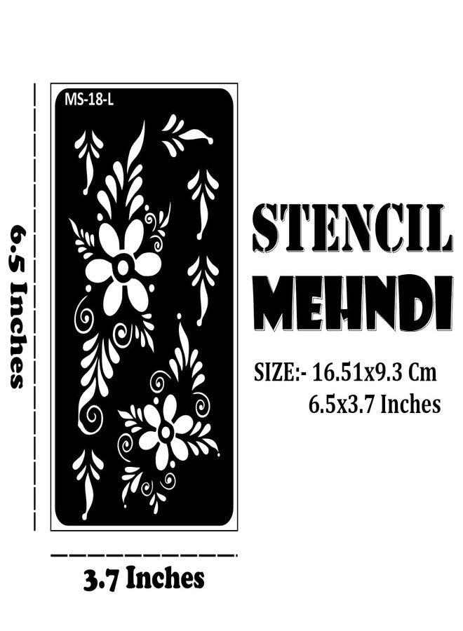 Komstec Arabic Mehndi Stencil Set for Hands and Wedding Function Sticker Henna Mehndi Stencil Sticker for Girl and Women - Image 4