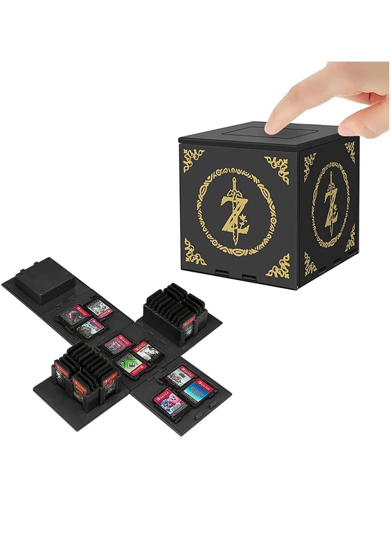 Game Card Case Compatible with Nintendo Switch,Extra Large Capacity Switch Game Case,Upgraded 41 Slots Switch Game Card Storage Box,Press to Unfold Fun Switch Card Case (Z Black) - Image 1