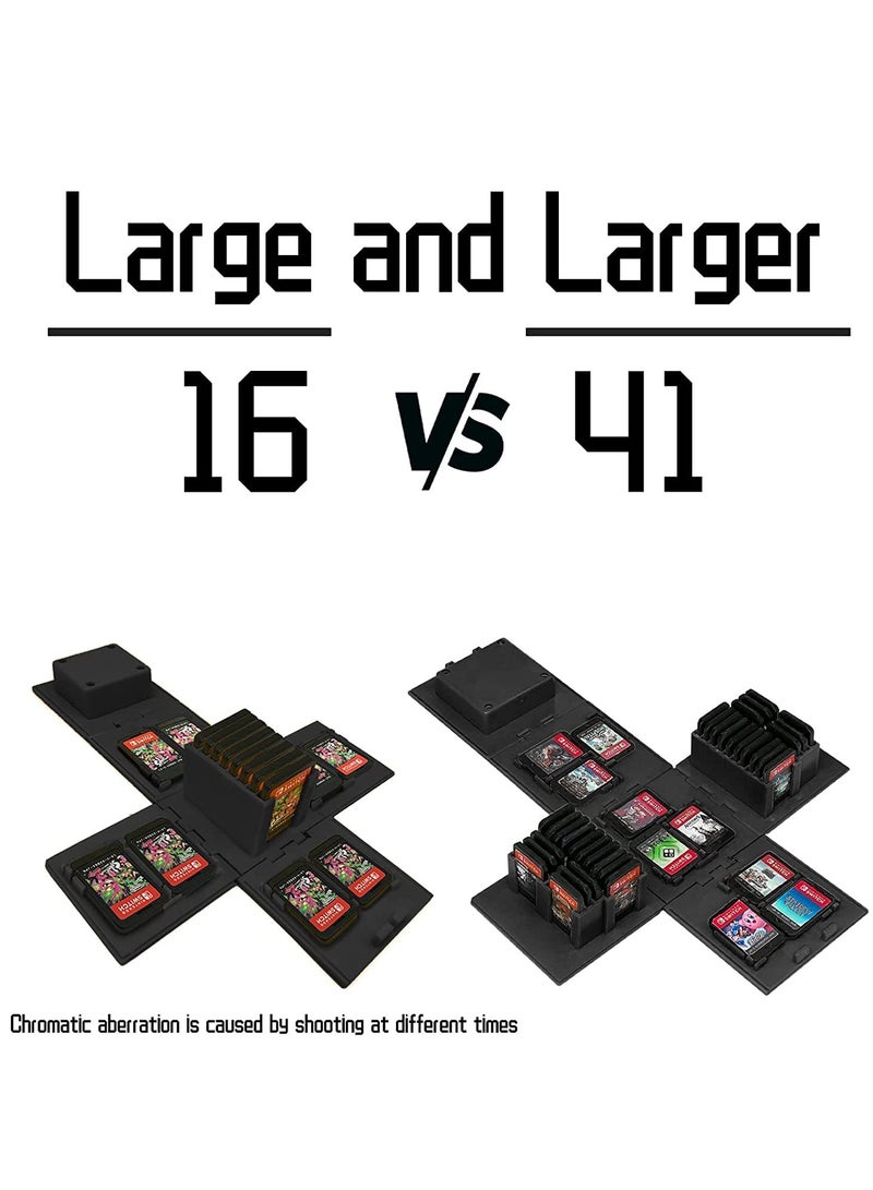 Game Card Case Compatible with Nintendo Switch,Extra Large Capacity Switch Game Case,Upgraded 41 Slots Switch Game Card Storage Box,Press to Unfold Fun Switch Card Case (Z Black) - Image 3