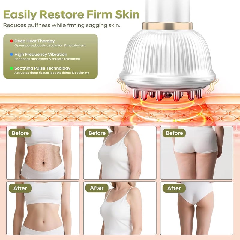 Lymphatic Drainage Massager & Anti Cellulite Massage Tool, Body Sculpting Machine with Microcurrent, Light Heat & Vibration for Legs, Arms & Belly, Body, Helps Reduce Stretch Marks & Cellulite - Image 3