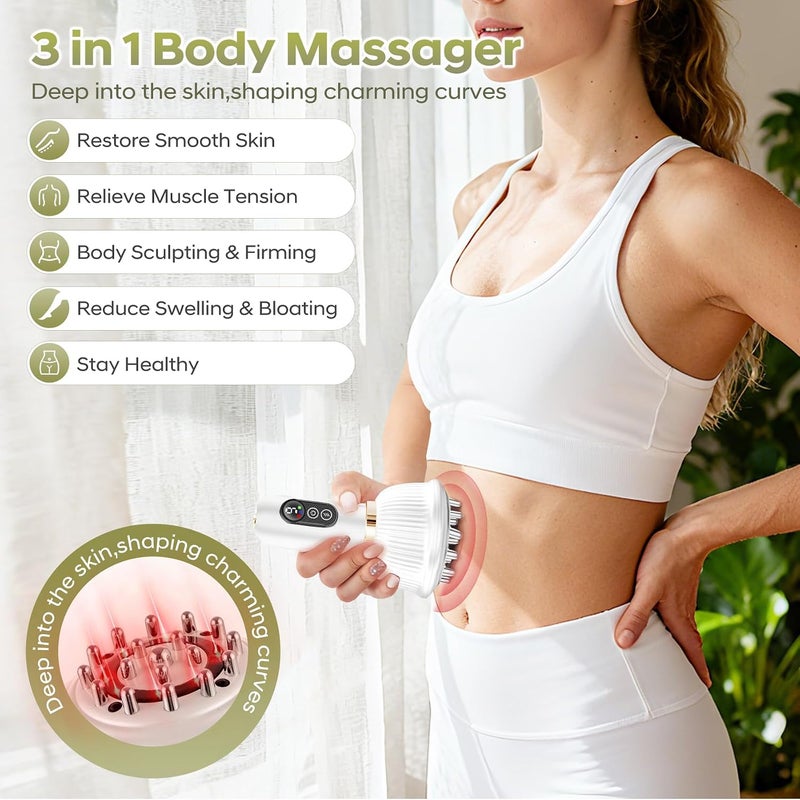 Lymphatic Drainage Massager & Anti Cellulite Massage Tool, Body Sculpting Machine with Microcurrent, Light Heat & Vibration for Legs, Arms & Belly, Body, Helps Reduce Stretch Marks & Cellulite - Image 5