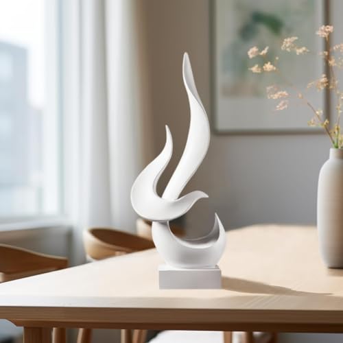 Magicsculp White Decor Modern Flame Statue with Gift Box, Home Decor Abstract Art Flame Statue for Living Room Dining Table Centerpiece Office Desk Coffee Table TV Stand Decoration - Image 5