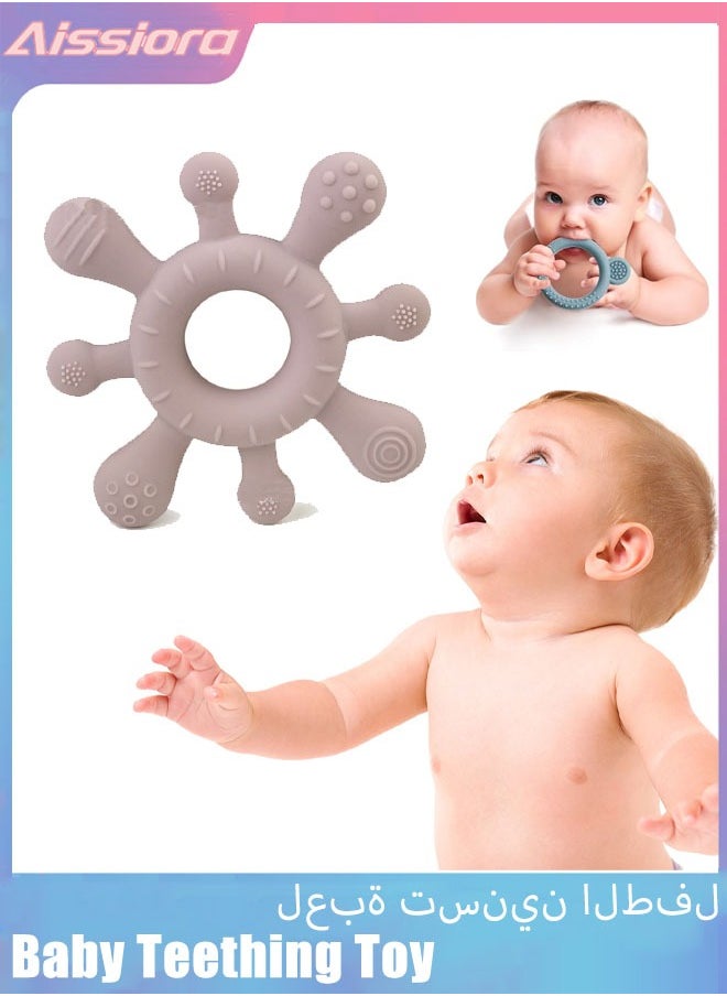 Aissiora Baby Teething Toys Silicone Teethers BPA Free Silicone Rudder Soothe Babies Gums for Toddler Infants, Baby Chew Toys for Sucking Needs Food Grade Silicone Teethers  - Image 1