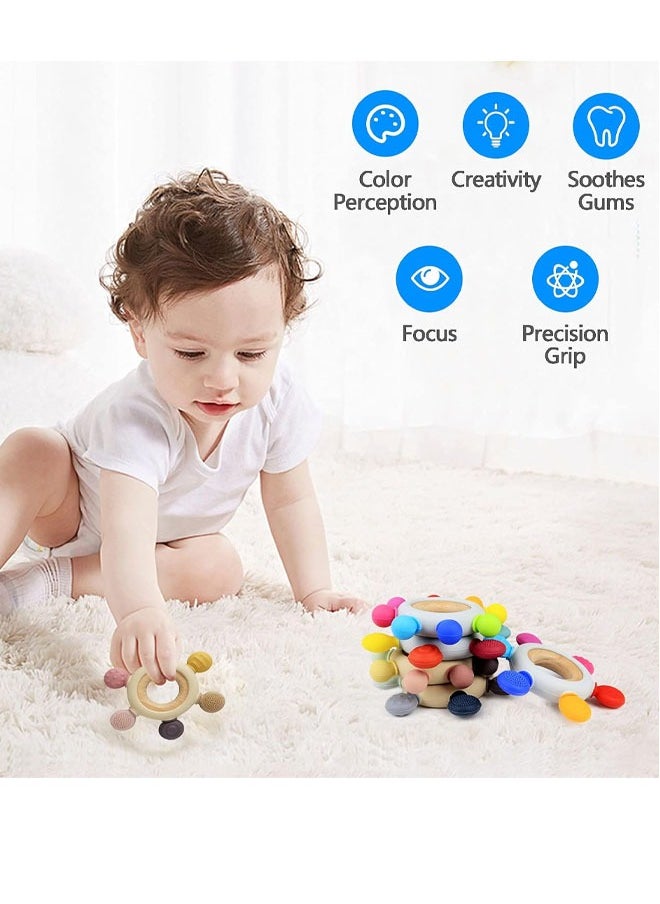 Aissiora Baby Teething Toys Silicone Teethers BPA Free Silicone Rudder Soothe Babies Gums for Toddler Infants, Baby Chew Toys for Sucking Needs Food Grade Silicone Teethers  - Image 2