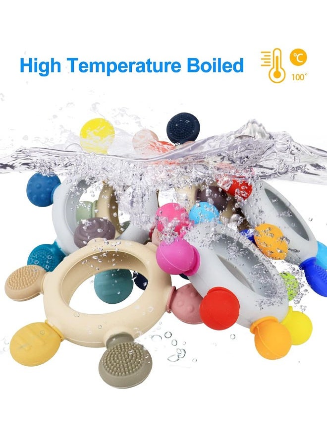 Aissiora Baby Teething Toys Silicone Teethers BPA Free Silicone Rudder Soothe Babies Gums for Toddler Infants, Baby Chew Toys for Sucking Needs Food Grade Silicone Teethers  - Image 4