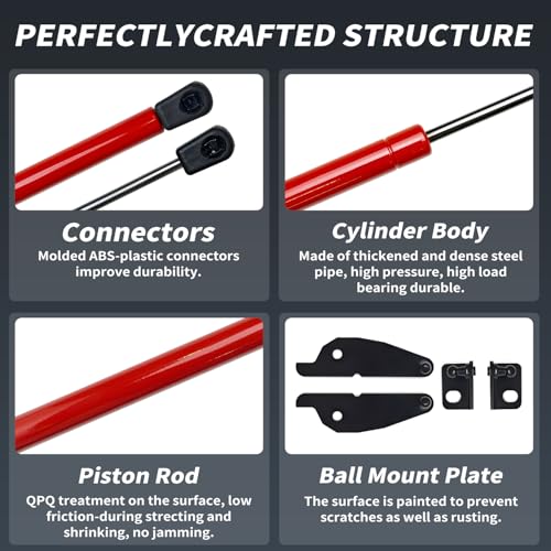 UltraEra Hood Struts for Toyota Tacoma 2024 2025 | 4Runner 2025 2026 Premium Front Bonnet Lift Support Spring Kit 2-Piece Heavy Duty Hydraulic Prop Rod Replacement Easy Installation Upgrade - Image 5
