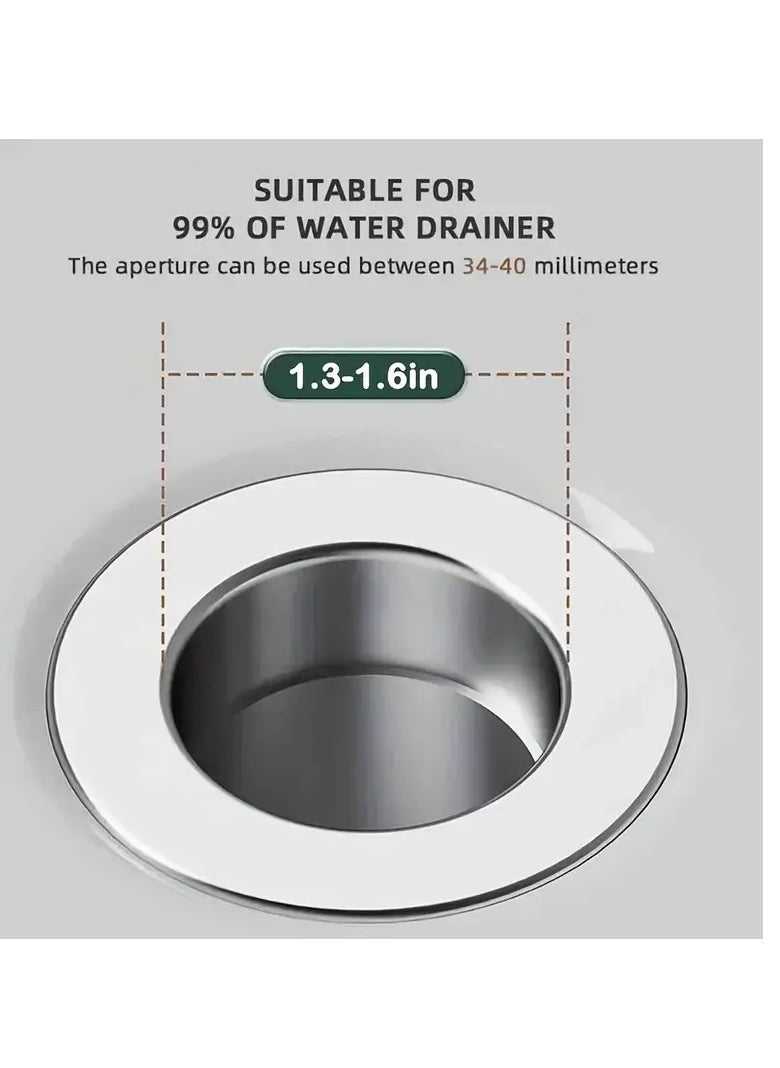 PAMEER Universal Bathroom Sink Stopper, Anti-odor Wash Basin Refined Copper Core, Pop Up Bathroom Sink Plug, Press Type Sink Drain Stopper, Washbasin Drain Filter, Bathtub Hair Catcher, Bathroom Accessories  - Image 2