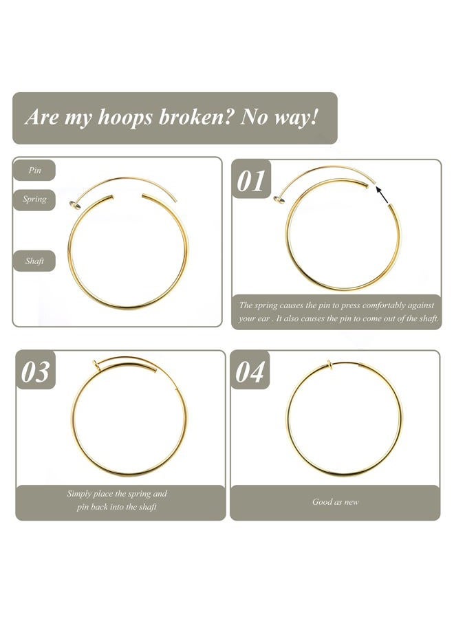 Sanfenly Clip On Hoop Earrings for Women Silver Gold Spring Unpierced Twisted Hoop Earrings for Non-Pierced Ears, Metal, Cubic Zirconia - Image 4