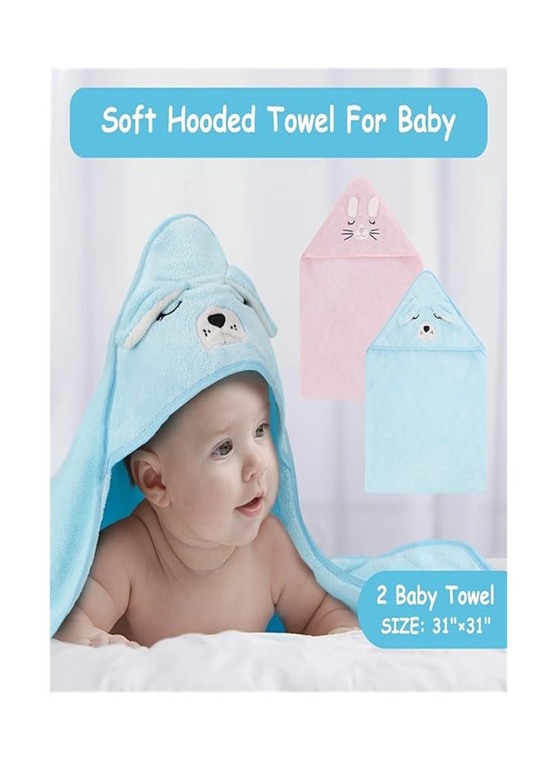 Goolsky 2 Pack Bamboo Hooded Baby Towel - Premium Soft Bath Towel for Bathtub for Babie, Newborn, Infant - Ultra Absorbent, Natural Baby Stuff Towel for Boy and Girl (Cat, Dog) - Image 2