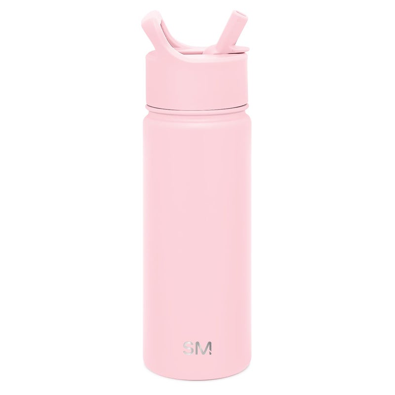 Simple Modern Water Bottle with Straw Lid Vacuum Insulated Stainless Steel Metal Thermos Bottles | Reusable Leak Proof BPA-Free Flask for School | Summit Collection | 18oz, Blush - Image 1