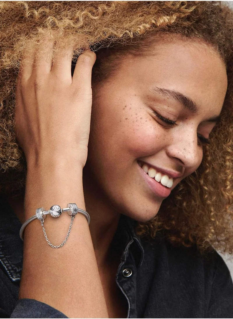 PANDORA Pandora Logo Safety Chain Clip Charm