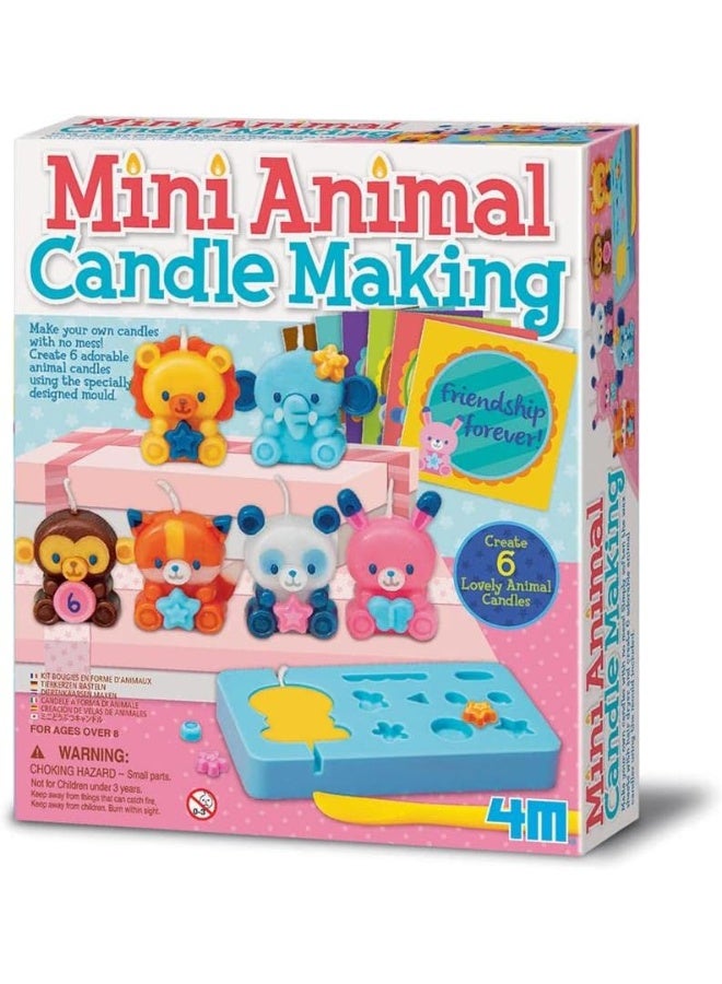 4m طقم صنع الشموع الحيوانية المصغرة 4M – مجموعة حرفية لصنع شموع حيوانات من الشمع للأطفال من عمر 8 سنوات فما فوق | اصنع 6 شموع حيوانات لطيفة باستخدام أوراق الشمع اللينة والقوالب | نشاط آمن وممتع بدون شاشات | 404681 - Image 1