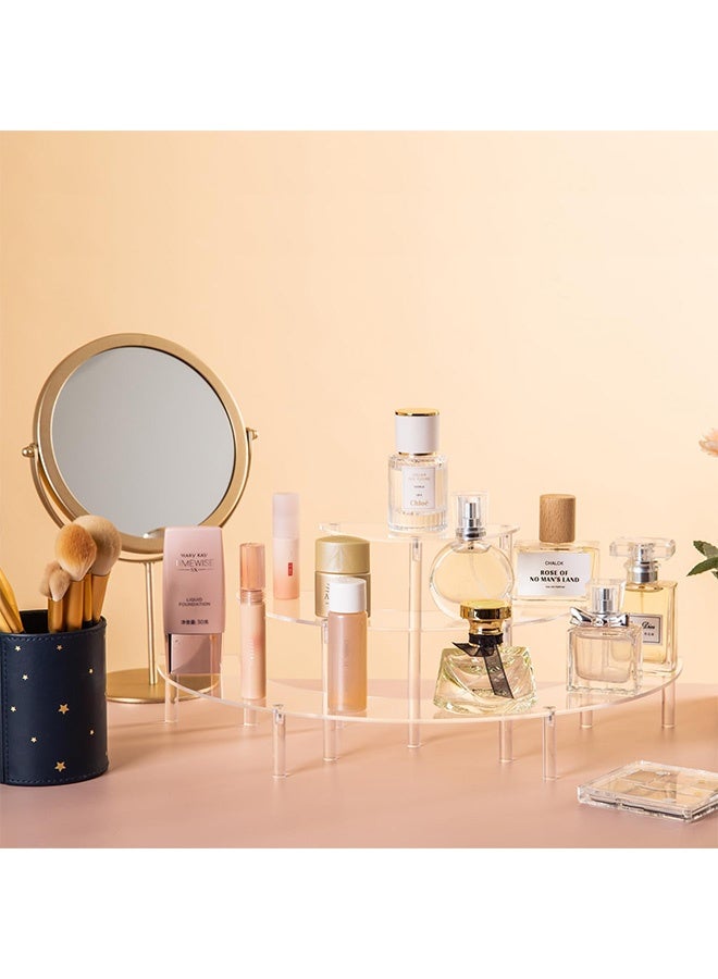 Peachjoy Acrylic Display Riser - 3 Tier Clear Cupcake Stand, Perfume Organizer, Half Moon Dessert Stand, Shelf for Food, Amiibo Funko POP Figure Display - Image 2