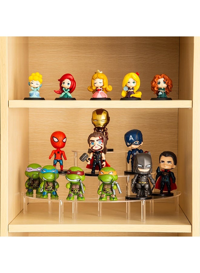 Peachjoy Acrylic Display Riser - 3 Tier Clear Cupcake Stand, Perfume Organizer, Half Moon Dessert Stand, Shelf for Food, Amiibo Funko POP Figure Display - Image 3