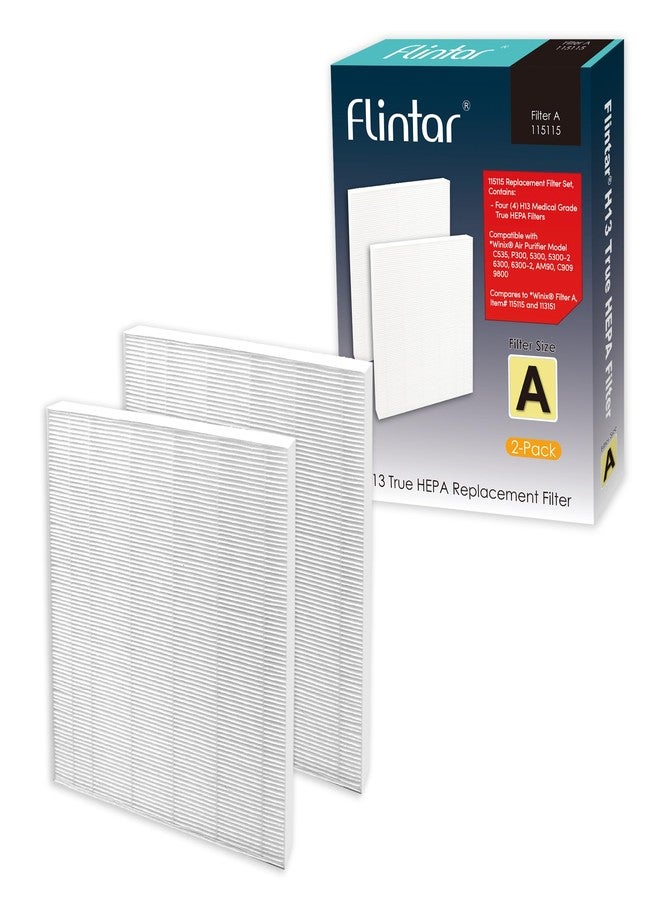 Flintar 115115 Filter A, Made in Taiwan, Compatible with Winix Air Purifier C535, C909, 5300, 6300, P300, H13 Grade Replacement Filters, 2-Pack - Image 1