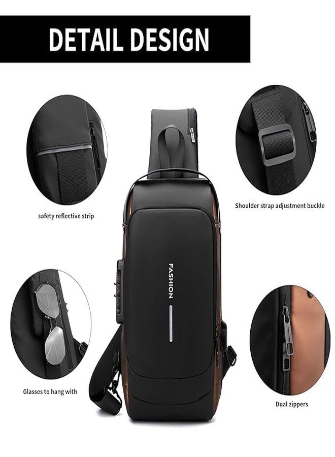 CESHTA Multifunction Anti-Theft Sling Bag - Waterproof Crossbody Backpack with USB Charging Port Chest Shoulder Bag for Men & Women Travel, Hiking, Office Use (Multicolor) - Image 5