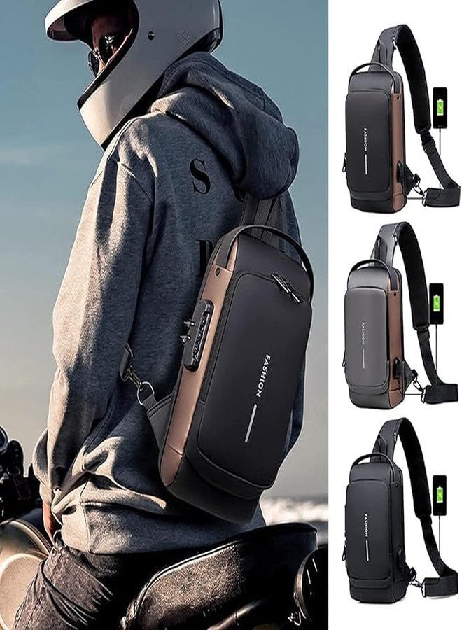 CESHTA Multifunction Anti-Theft Sling Bag - Waterproof Crossbody Backpack with USB Charging Port Chest Shoulder Bag for Men & Women Travel, Hiking, Office Use (Multicolor) - Image 2