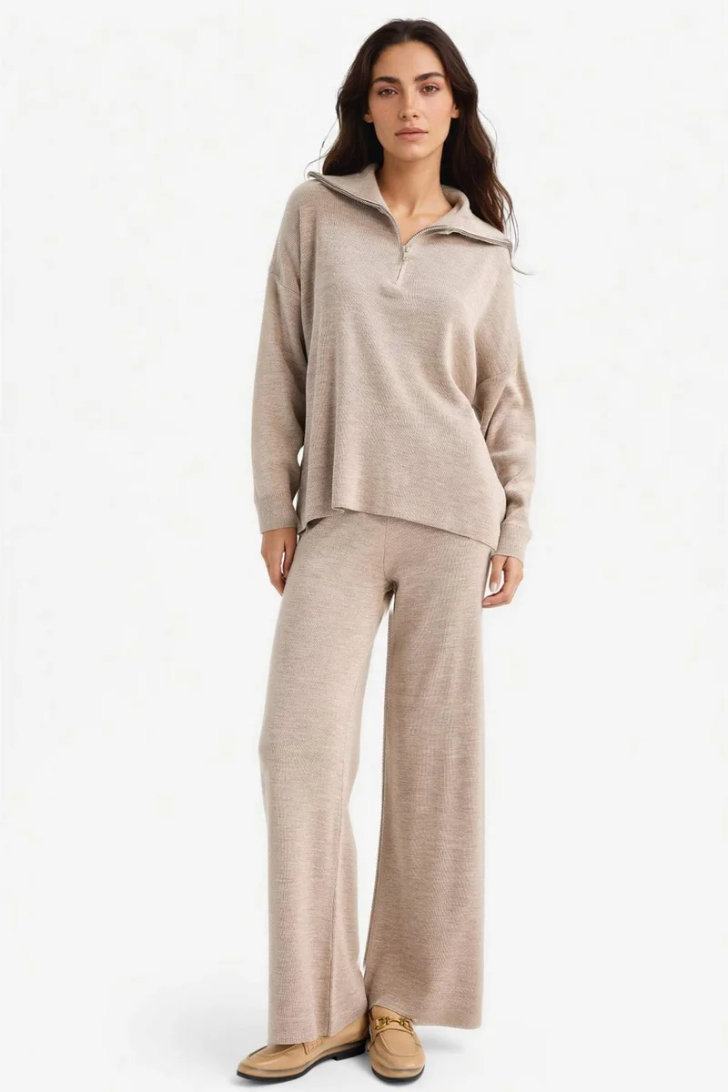 ديفاكتو Regular Fit Half Zip Knit Pullover