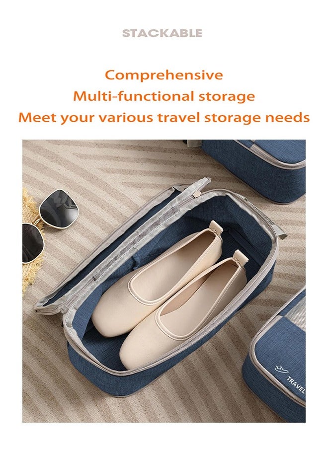 Generic Set of 6 Suitcase Compressor Organizers with Shoe Bag, Dark Stain Resistant  - Image 5
