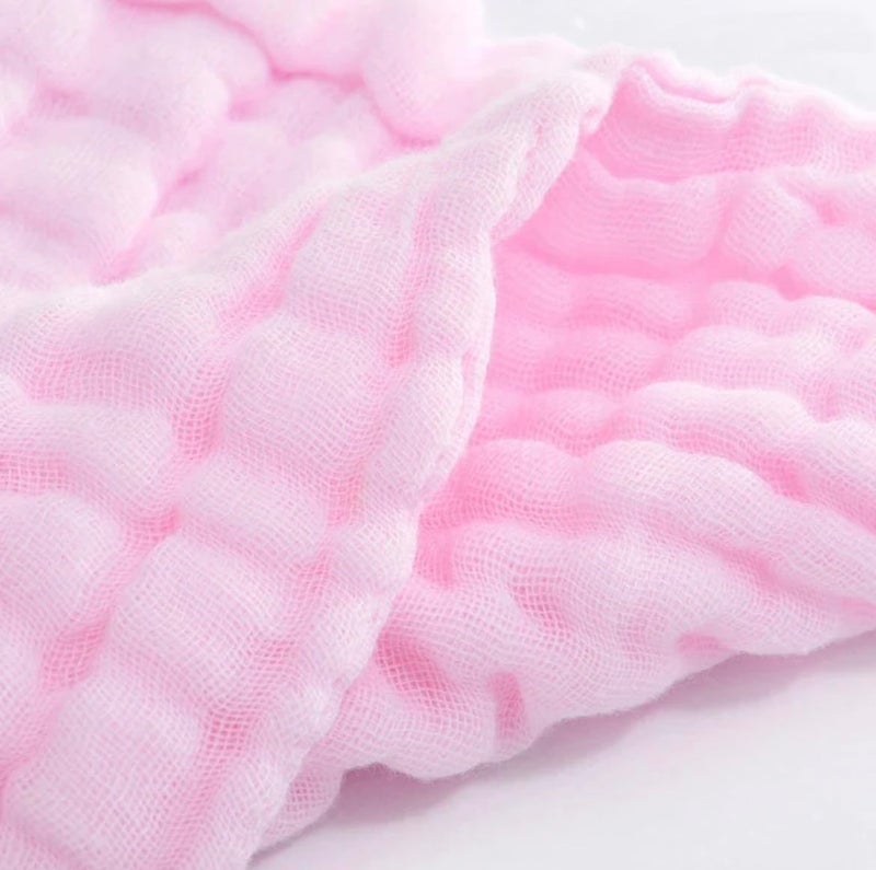 heartbury 100% Organic Cotton 6 Layer Ultra-Soft Muslin Blanket for Baby, Bath Towel for New Born Baby - 110X110 cm - (0-3 Years) (100 * 110Solid Pink) - Image 3