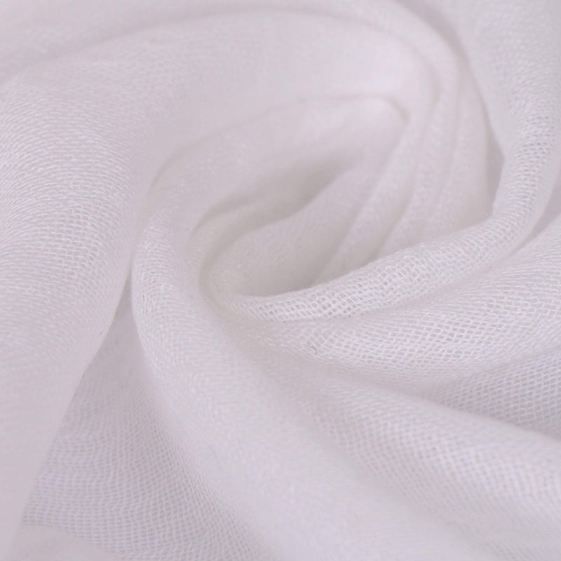 LMVERNA Linen Cotton Scarf for Women Soft Lightweight Fringed Scarf Beach Gauze Summer Wraps and Shawls (White) - Image 3