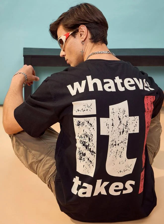 Mascln Sassafras Whatever Graphic Print Oversized T-Shirt by Styli