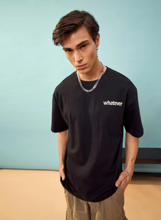 Mascln Sassafras Whatever Graphic Print Oversized T-Shirt by Styli