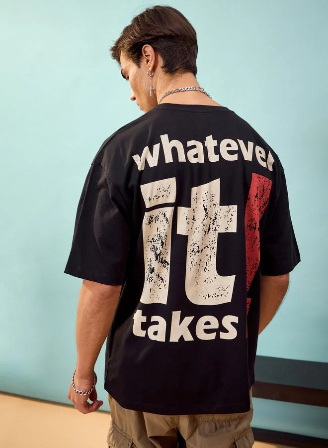 Mascln Sassafras Whatever Graphic Print Oversized T-Shirt by Styli