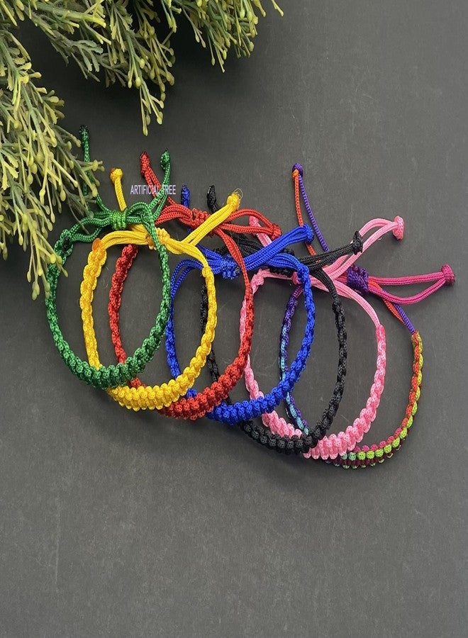 ARTIFICIAL TREE Handmade Nazar Thread Bracelet Friendship Band for Women, Men, Girls & Boys 7 Piece (Black, Red, Pink, Green, Yellow, Blue, Multicolour) (AT GIRLS BRCT 020) - Image 5