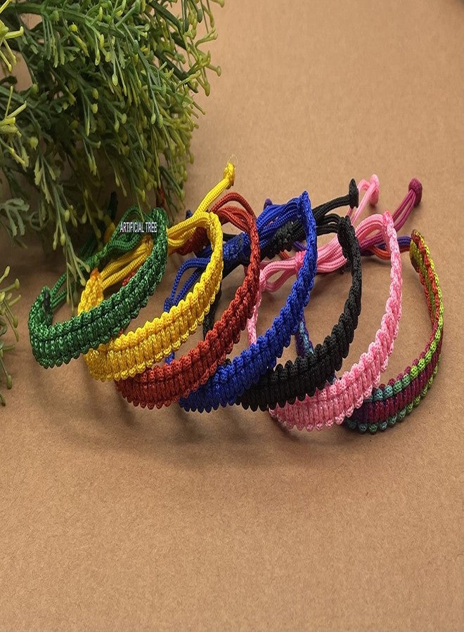ARTIFICIAL TREE Handmade Nazar Thread Bracelet Friendship Band for Women, Men, Girls & Boys 7 Piece (Black, Red, Pink, Green, Yellow, Blue, Multicolour) (AT GIRLS BRCT 020) - Image 2