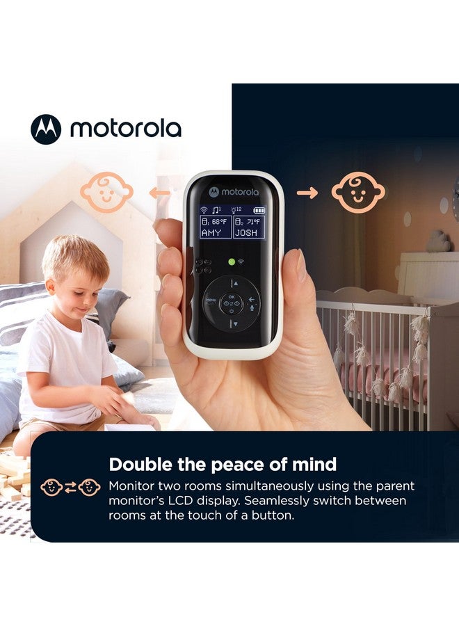 Motorola Nursery جهاز مراقبة الأطفال الصوتي Motorola Nursery PIP15، جهاز مراقبة أطفال عالي الدقة مزدوج الغرفة مع إضاءة ليلية، مدى 1500 قدم، محادثة ثنائية الاتجاه، يتضمن وحدة الوالدين، شاشتين - Image 1