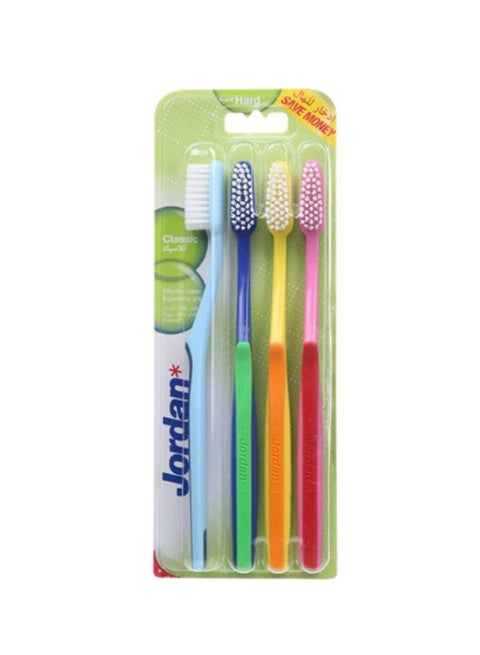 Classic Hard Toothbrushes 4Pcs