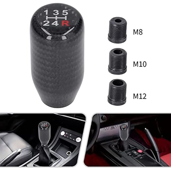 rayihni Cryfokt 5 Gears Carbon Fiber Gear Shifting Knob Long Pole Smooth Surface Manual Gear Shifter Knobs for Manual Cars Shifter Automatic Replacement Parts - Image 4