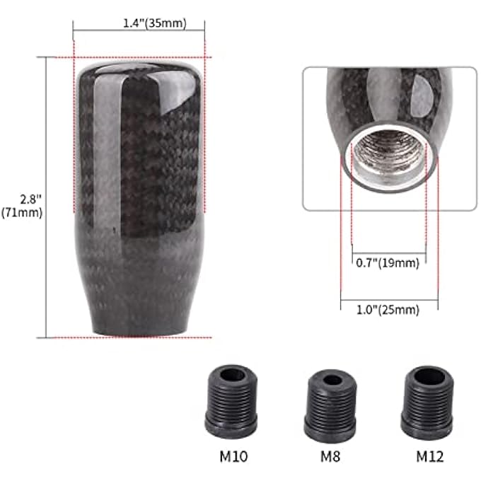 rayihni Cryfokt 5 Gears Carbon Fiber Gear Shifting Knob Long Pole Smooth Surface Manual Gear Shifter Knobs for Manual Cars Shifter Automatic Replacement Parts - Image 5