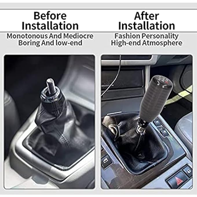 rayihni Cryfokt 5 Gears Carbon Fiber Gear Shifting Knob Long Pole Smooth Surface Manual Gear Shifter Knobs for Manual Cars Shifter Automatic Replacement Parts - Image 3